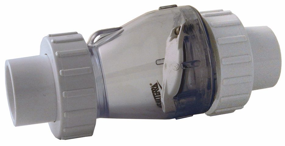 Transparante terugslagklep met 3/3 koppeling 50mm met veer